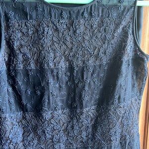 Compagnie Internationale Express Navy Blue Rayon Blend Tank Top Size Medium